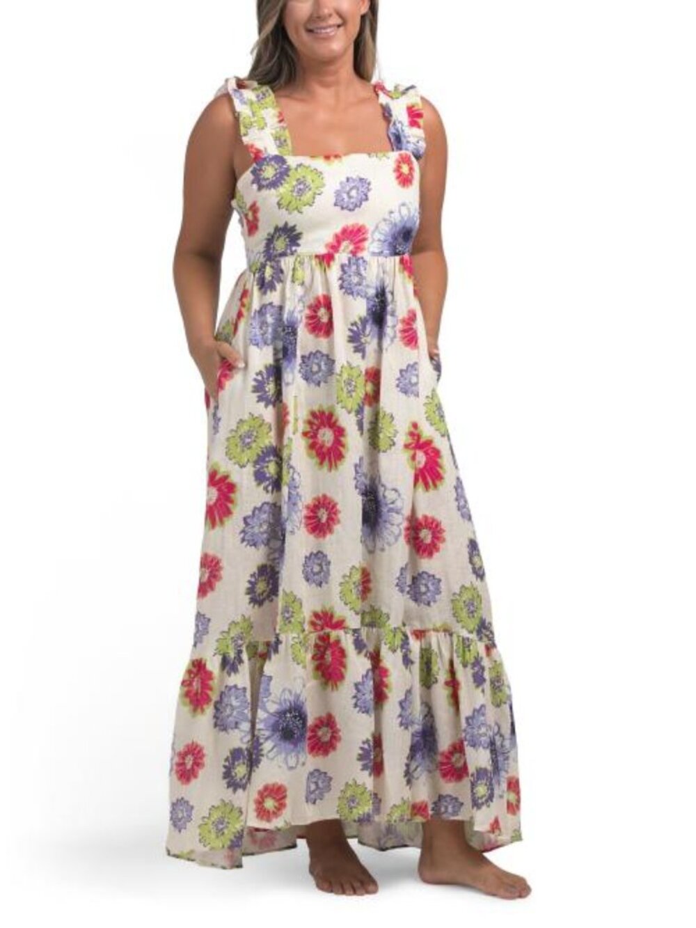 THE LAZY POET Linen Mika Saphie Lounge Dress
